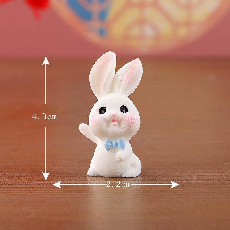 Cute Micro-landscape Mid-Autumn Festival Little Rabbit MooncakeGarden Decoration AccessoriesDesktop Car Resin Small Ornaments