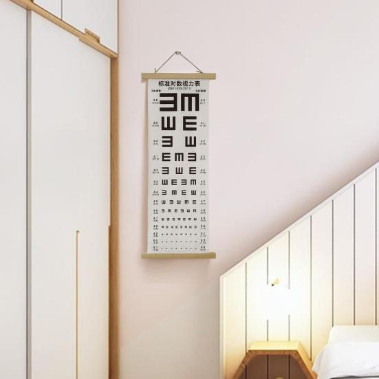Eye Chart Multipurpose Waterproof Standardized Clear Printing Accurate Reading Eye Vision Exam Thicken Adults Kids Wall Visual Acuity Chart Canvas