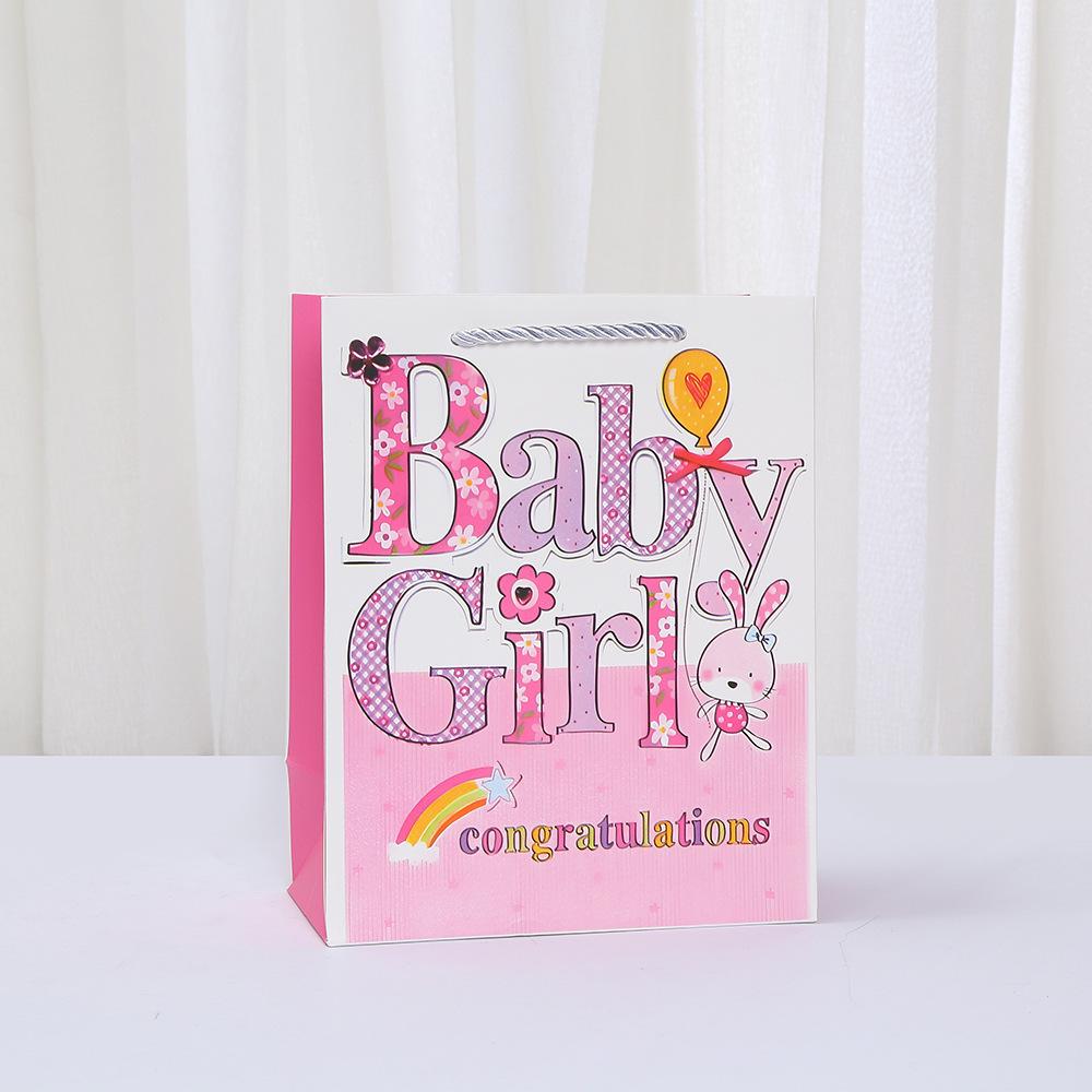 6/10pcs StoBag Baby Shower Party Paper Tote Bags Recyclable Gift Bags for Candy Cookies Gender Reveal Hospital Visitors