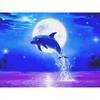 5D DIY Diamond Painting Full Round Animal Dolphin Diamond Embroidery Painting Cross Stitch Kit Home Decoration Rhinestone Gift