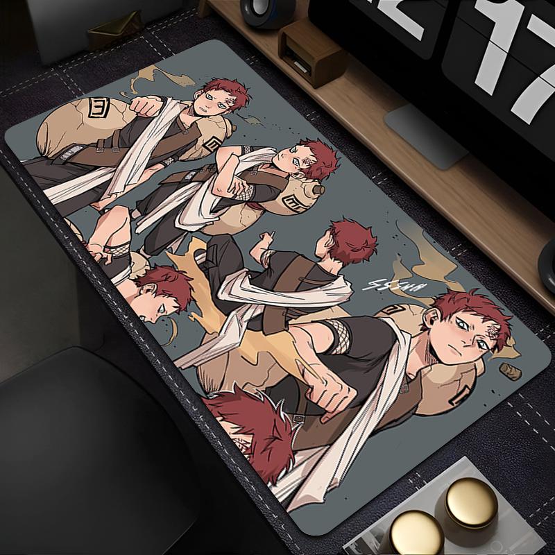 Mouse Pad Naruto Gaara Large PC Computer Gamer Gaming Accessories Mousepad Edge White Keyboard Desk Mat Carpet Table Pad