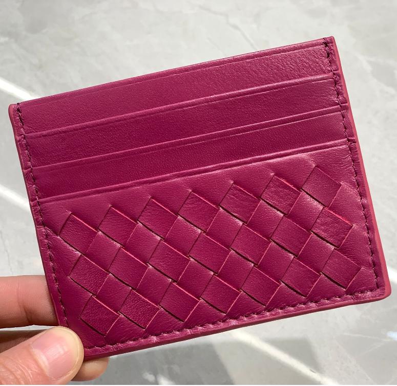 Aus Schaffell gewebter, ultradünner Kartenhalter aus echtem Leder mit mehreren Steckplätzen für den tragbaren Ausweishalter für Herren im Business-Stil, Mini-Kartentasche