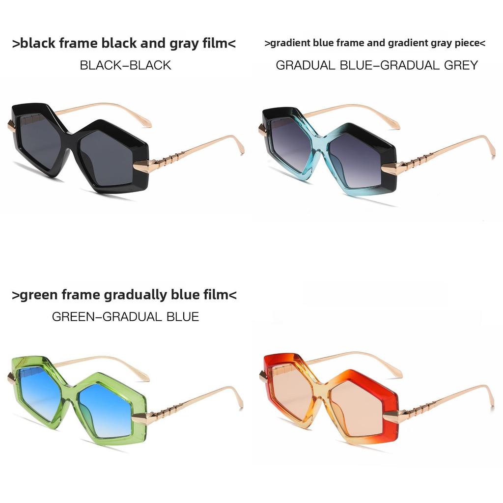 Snake Pattern Metal Frame Polygon Sunglasses With Uv400 Protection For Fashion Women And Outdoor Wear