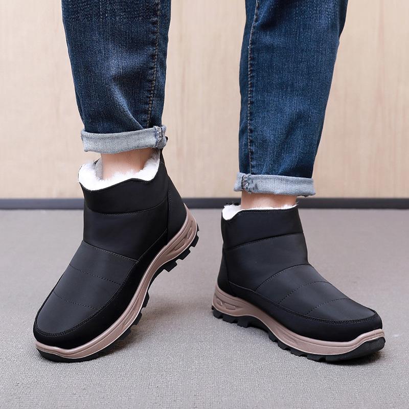 2025 Winter New Men's Cotton Boots Thick Bottom Skid-proof Wear-resistant Cold-proof Comfortable Warm Free Shipping Men' Shoes