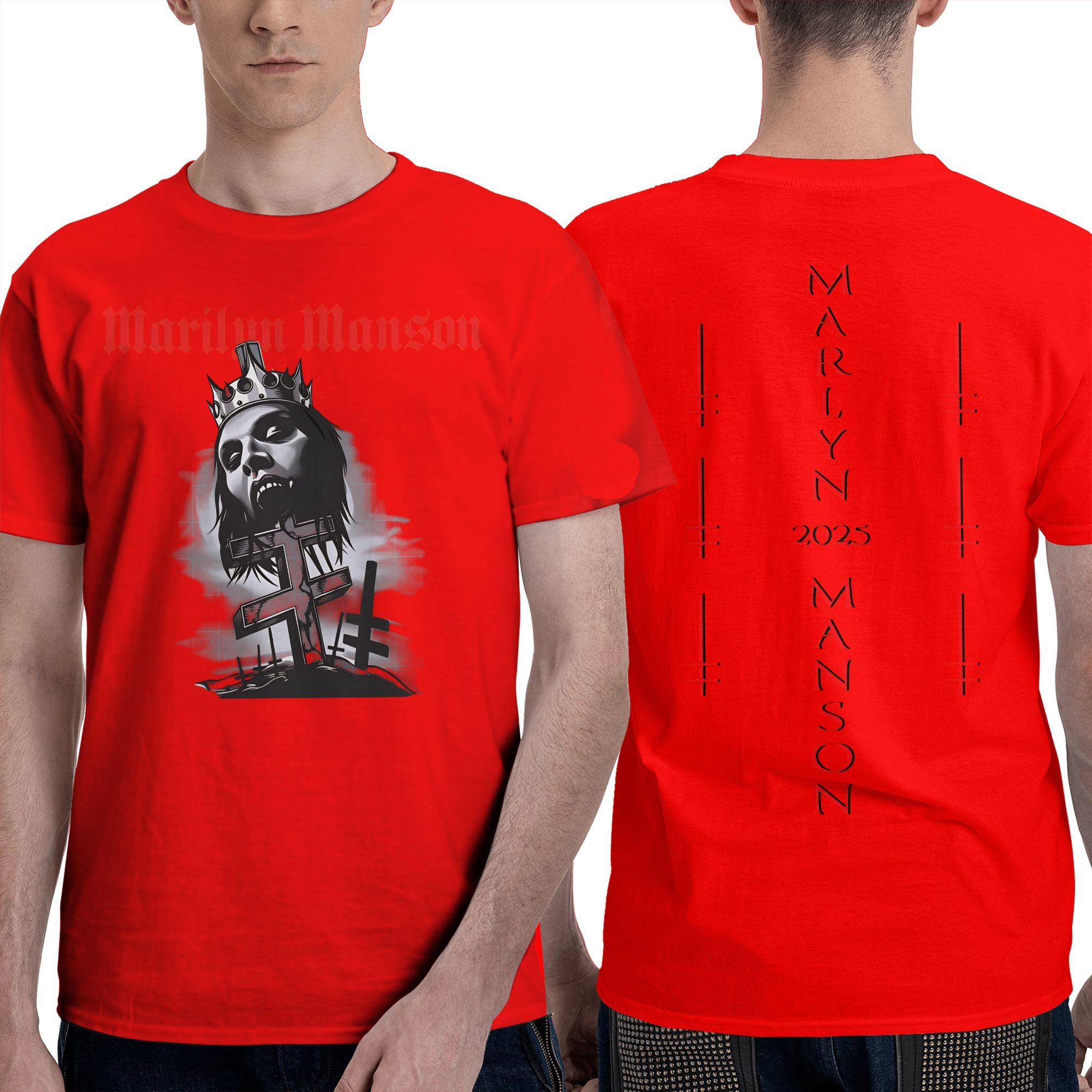 

Men T Shirt Gothic Dark Marilyn Manson TShirts Novelty Summer Tee Shirt Vintage Casual 100 Cotton Tops Gift S