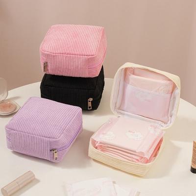 New Large Capacity Sanitary Pads Bag Multipurpose Storage Bag Cosmetic Bag Cosmetics Lipstick Mini Data Cables Organizer Travel