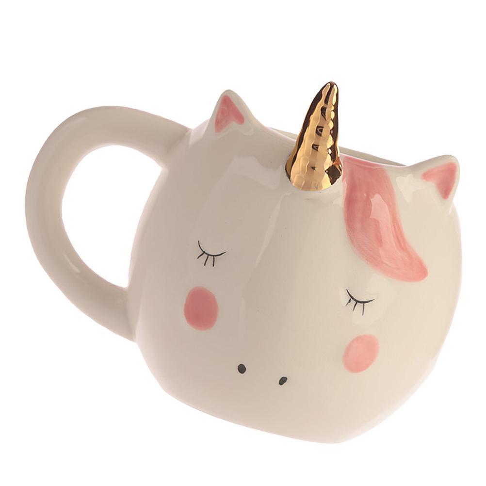 Stilvolle Einhorn Keramik Teetasse Becher Gesättigte Farbe Glatte Oberfläche für Zuhause Büro Kaffeestube Deko Keramiktasse