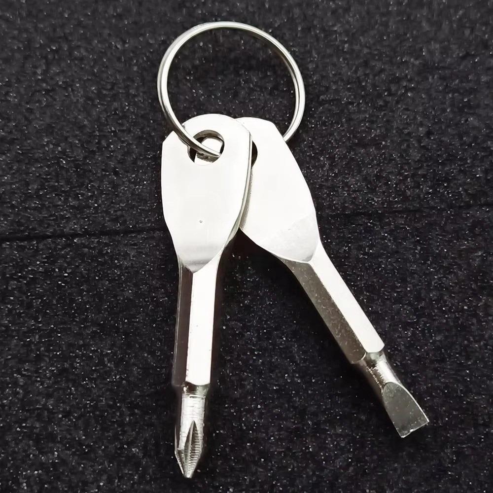 

Практичная отвертка-брелок Портативный уличный аварийный инструмент Новый кулон-брелок Уличный серебряный