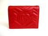 Authentic GUCCI GG Marmont Red Leather Bifold Wallet Compact Wallet #b272  Open box