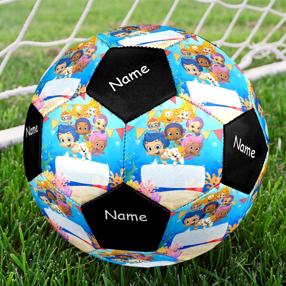 Custom Name Bubble Guppies Theme Size 5 Soccer Ball, Suitable for Both Indoor and Outdoor Matches, a Gift Suitable for Everyone.
