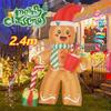 2025 2.4M Xmas Gingerbread Man Inflatable Christmas Model Giant Outdoor Party Decorations Large Inflatable Yard Christmas Decor