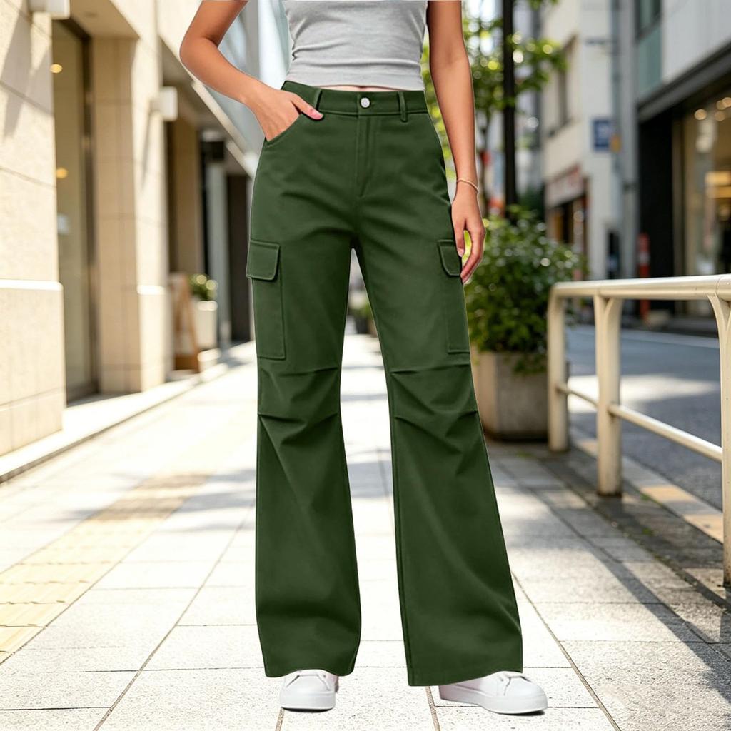 Women's Casual Loose Fit Cargo Pants with Multiple Pockets for Everyday Wear