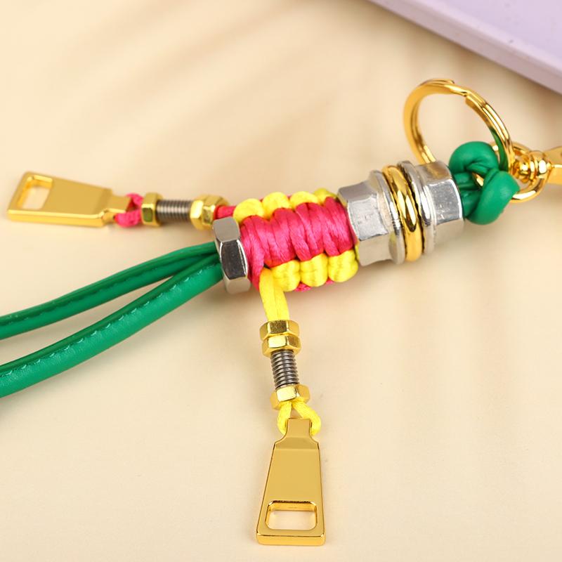 Charm Robot Pendant Metal Rope Braided Lanyard Bag Pendant Hanging Keychain Creative Car Pendant Leather Bag Decoration