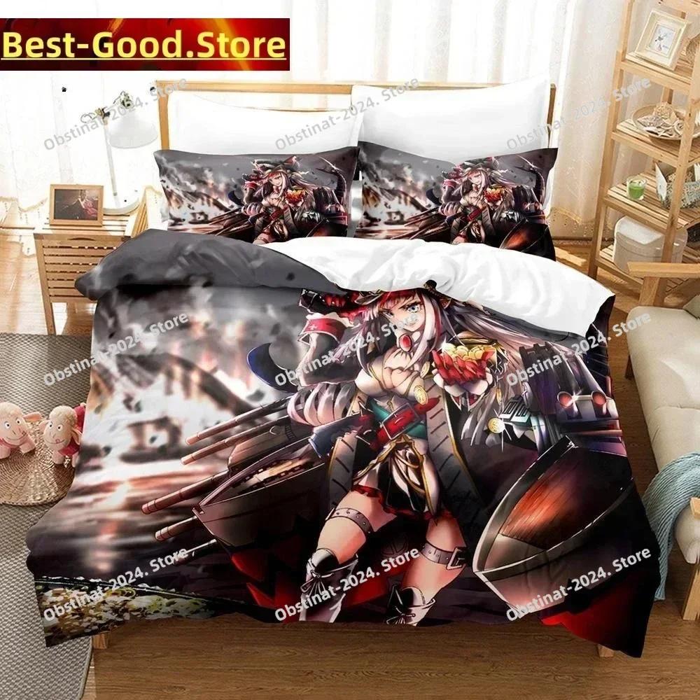 3D Anime Azur Lane Bedding Set Printed Bed Set With Pillowcase Bed Duvet Cover Soft Single Double Queen Super King Size Bedroom