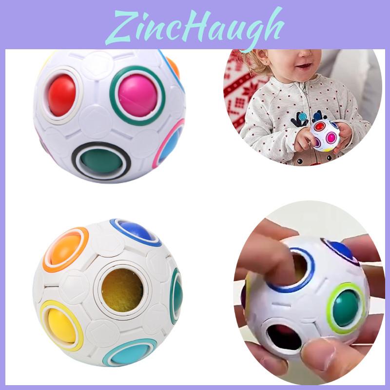 Rainbow Ball Puzzle Toy 12-hole Stress Relief Intellectual Toy Plastic Material 7cm Diameter