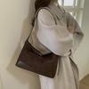 2025 New Niche Retro Suede Splicing Tote Bag Women's Large-capacity Commuter Bag Simple and Versatile Shoulder Bag
