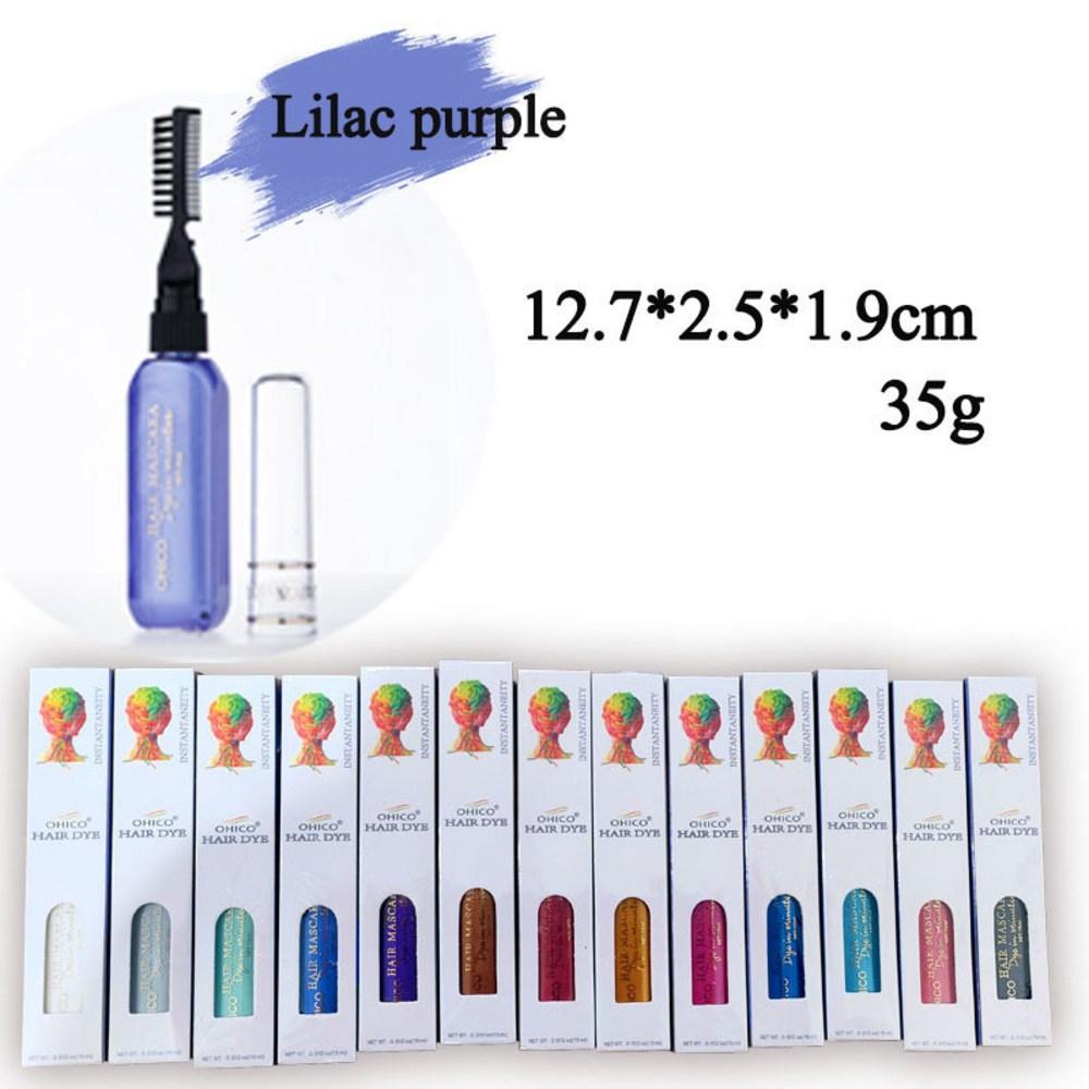 Hair Pen Disposable Temporary Dye Partial Dye DIY Hair Chalk Gray Hair Root Cover Festival Cosplay Ring Ink Portable 1 pcs No. 5 Lilac Purple