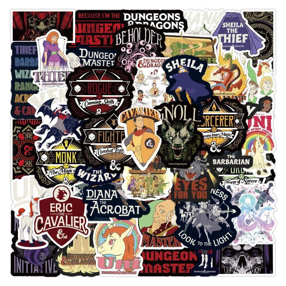 50/100PCS Dungeons & Dragons Stickers Cool Game Graffiti Sticker Scrapbook Luggage Laptop Guitar Car Bike Skateboard Toy