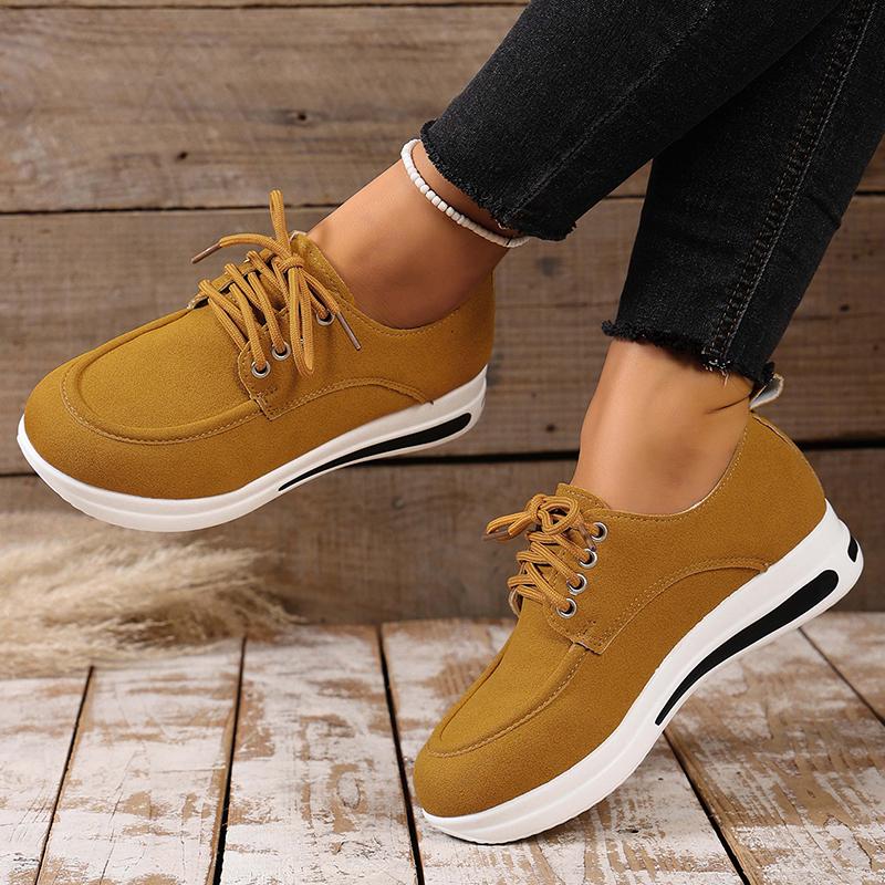 

Fashion Comfortable Lace Up Platform Sneakers Women Lightweight Plus Size 43 Thick Sole Casual Shoes Woman 2025 Non Slip Sport Sneaker 43 жёлтый