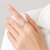 Modian 925 Sterling Silber Einfacher geometrischer blauer Opal verstellbarer Ring für Frauen Pave-Fassung Exquisiter Hochzeit edler Schmuck Geschenk