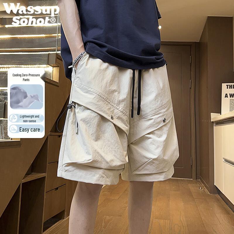 Wassup Sohot Men s Multi-Pocket Cargo Shorts L