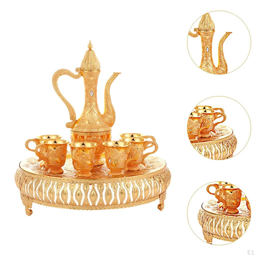 6-Cup Tea Set with Tray And Wine Decanter for Home Events