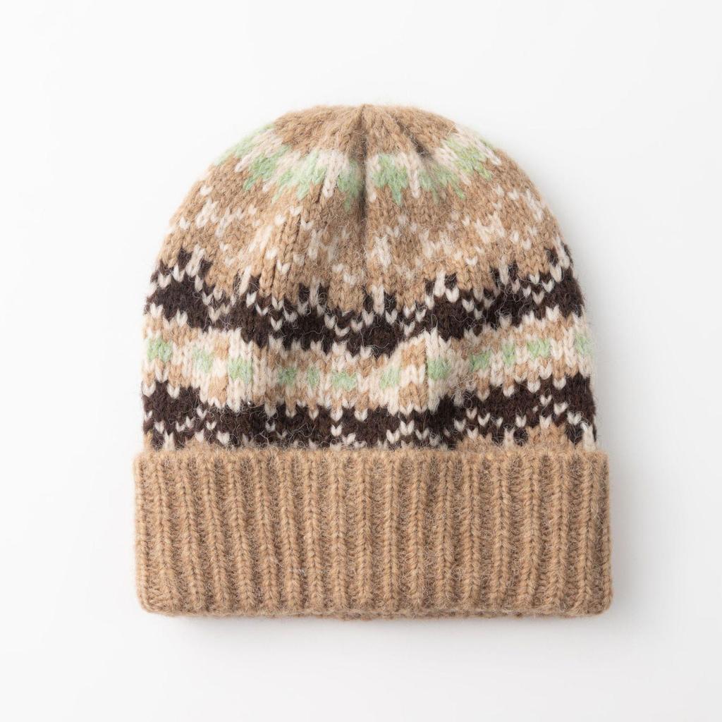 Fair Isle Strick Damen Warme Ohrschützer Mütze für Herbst/Winter
