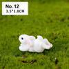 Cute White Hare Easter Decoration Dollhouse Ornament Miniature Rabbit Figurine Micro Landscape Resin Bunny Statue Fairy Garden