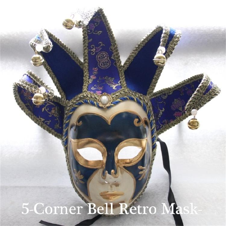 Masquerade Mask With Bells Vintage Jolly Jester Mask Comedy Mask Masquerade Decoration Mask for Men Women Halloween