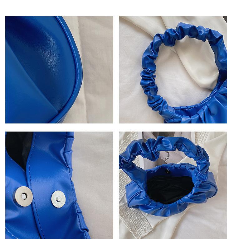 Summer Pleated Handlebags For Women Pu Cloud Bags Leisure Armpit Bag Shopping Shoulder Bags Dumpling Handbag Female