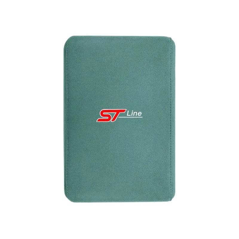 Car Sticker Hot For Ford Car Suede Armrest Mat Arm Rest Box Cushion Protection Decoration Pad For Ford Focus mk2 mk3 Fiesta mk7