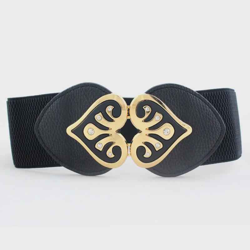 Curea Versatilă Neagră Elastică pentru Femei: Design Decorativ Larg, 20 de Stiluri Disponibile, Livrare la Bucată