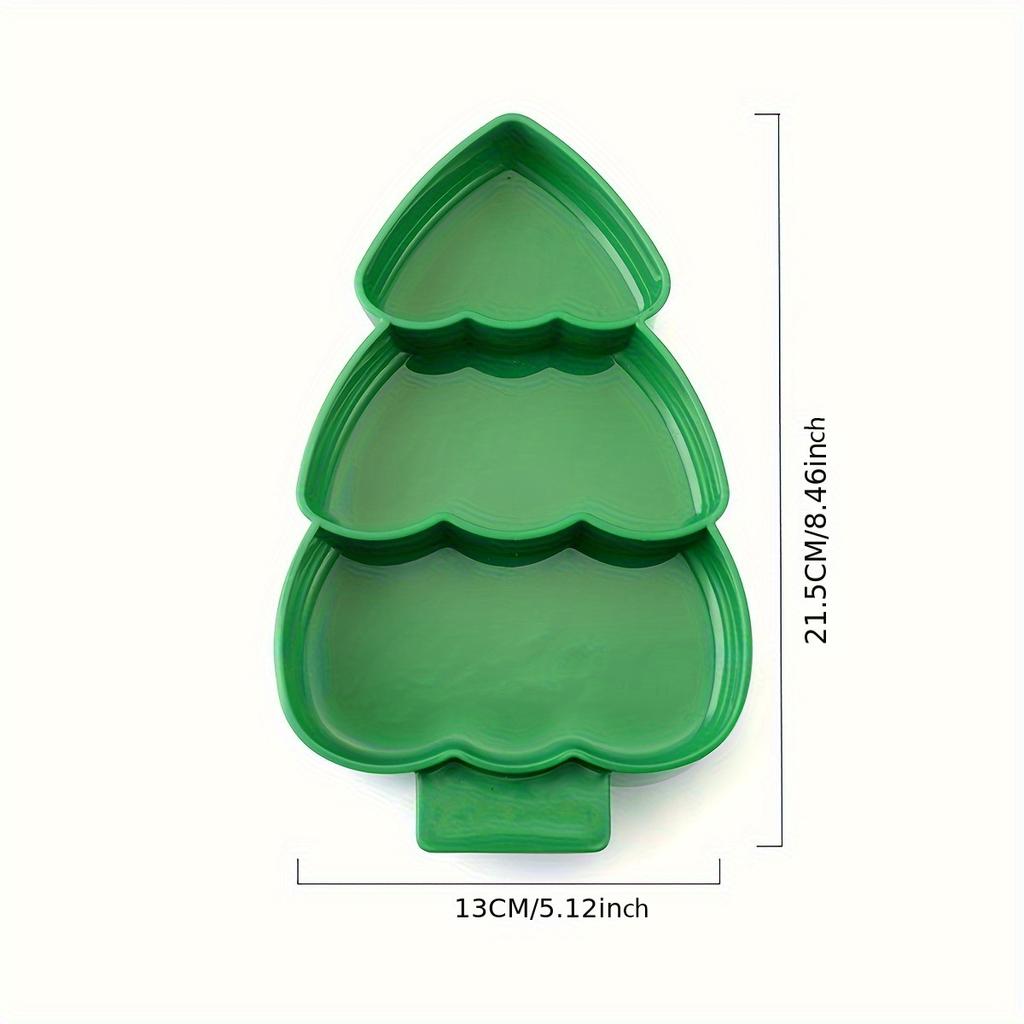 1pc-Multi Functional Christmas Tree Fruit Tray Divider, Dried Fruit Tray, Home Creative Snack Tray, Plastic Food Box