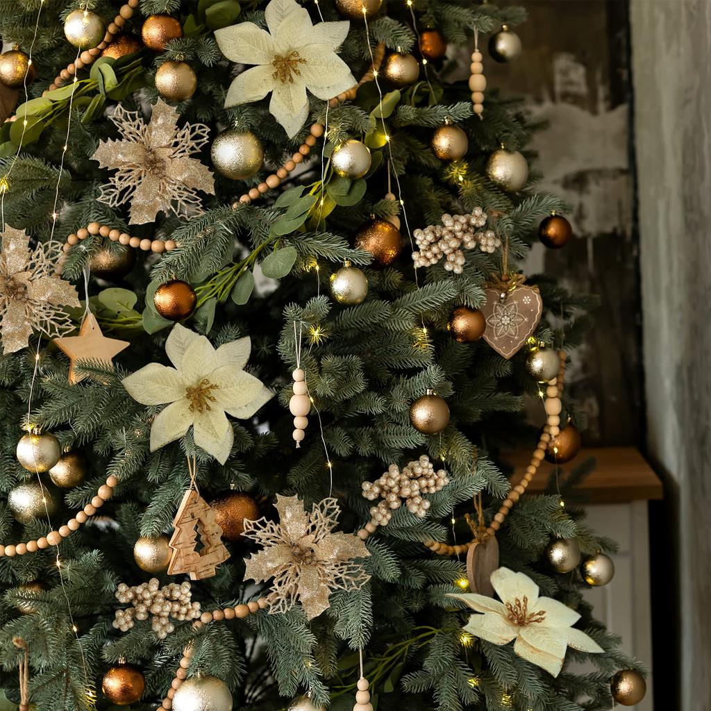 Ucouper Vánoční ozdoba na stromeček dekorace Umělé květiny Balení 30 ks vánočního věnce