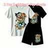 Fashion Anime Character Games Print Outdoor Street Kids T-shirt and Shorts Summer Home Casual Outfit Boy and Girl's Sports Set