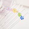 6PCS Reusable Drinking Straws Cute Flower Glass Straws with Cleaning Brush for Coffee Lover Smoothies Frozen Drinks Tea Juice