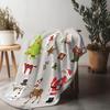 Gemütliche Flanelldecke Überwurf Weich Warm Flauschig Plüschdecke Heimdeko Bettwäsche Geschenk Feiertag Weihnachten Weihnachtsmann Schneemann Rentier
