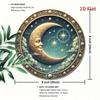 Vintage Starry Night Moon Wreath Metal Wall Art Decor 8 Inch Aluminum Sign