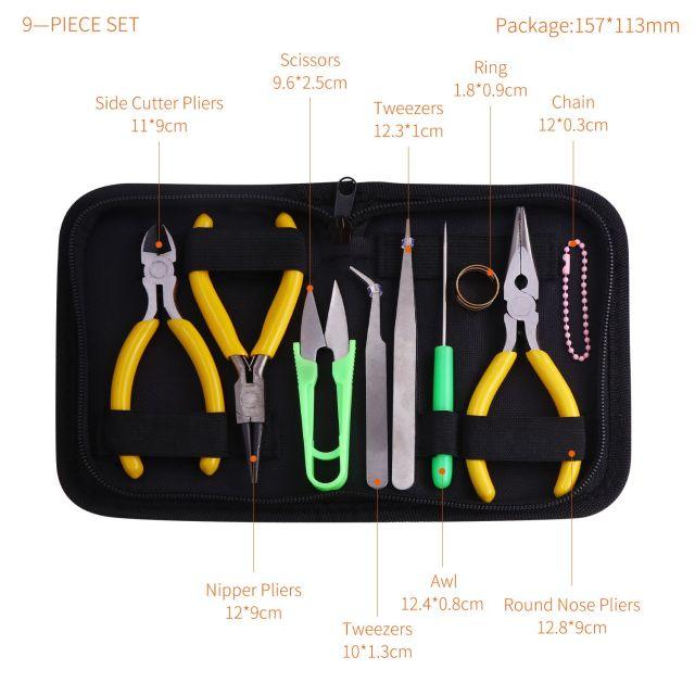 8/9/10PCS/Set Jewelry Making Tools with Plies and Scissor Beading Tool Kit Cutting Pliers for DIY Tools Package Beaders Tweezers