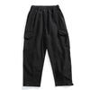 Autumn and Winter Thickened Twill Washed Pure Cotton Elastic Waist Casual Pants Men's Japanese Retro Distressed Multi-Pocket Cargo Pants