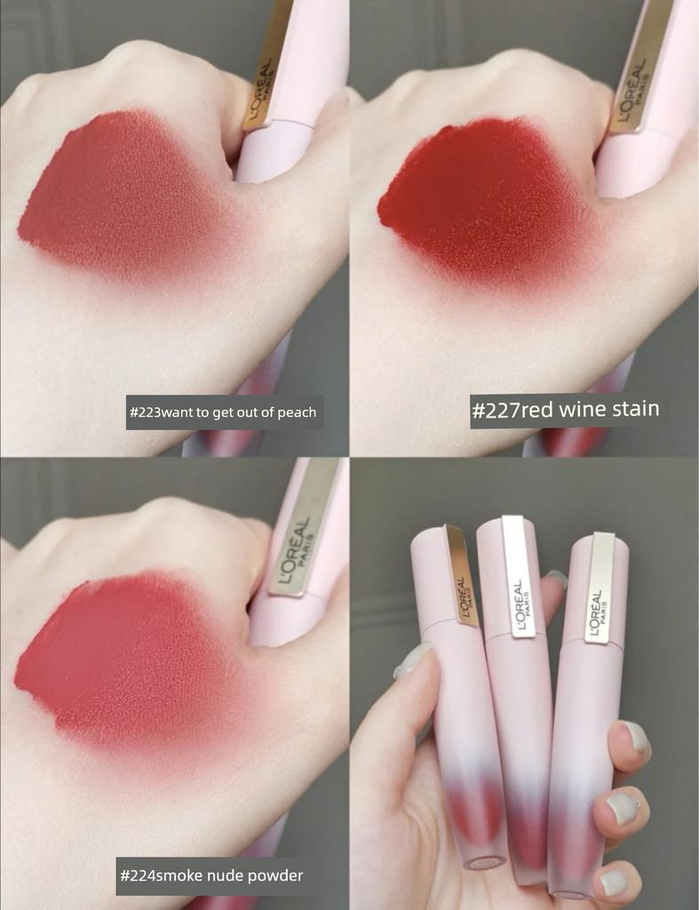 In-Stock L'Oréal First Kiss Pen Lipstick 223 Peach Print Matte Lipstick Lip Glaze 227/221/129