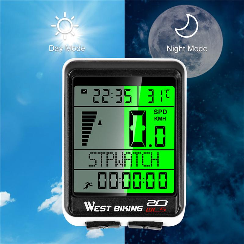 WEST BIKING Bicycle Wireless Computer MTB Road Bike Odometer Multifunction Cycling Stopwatch Speedometer Rainproof Bike Computer