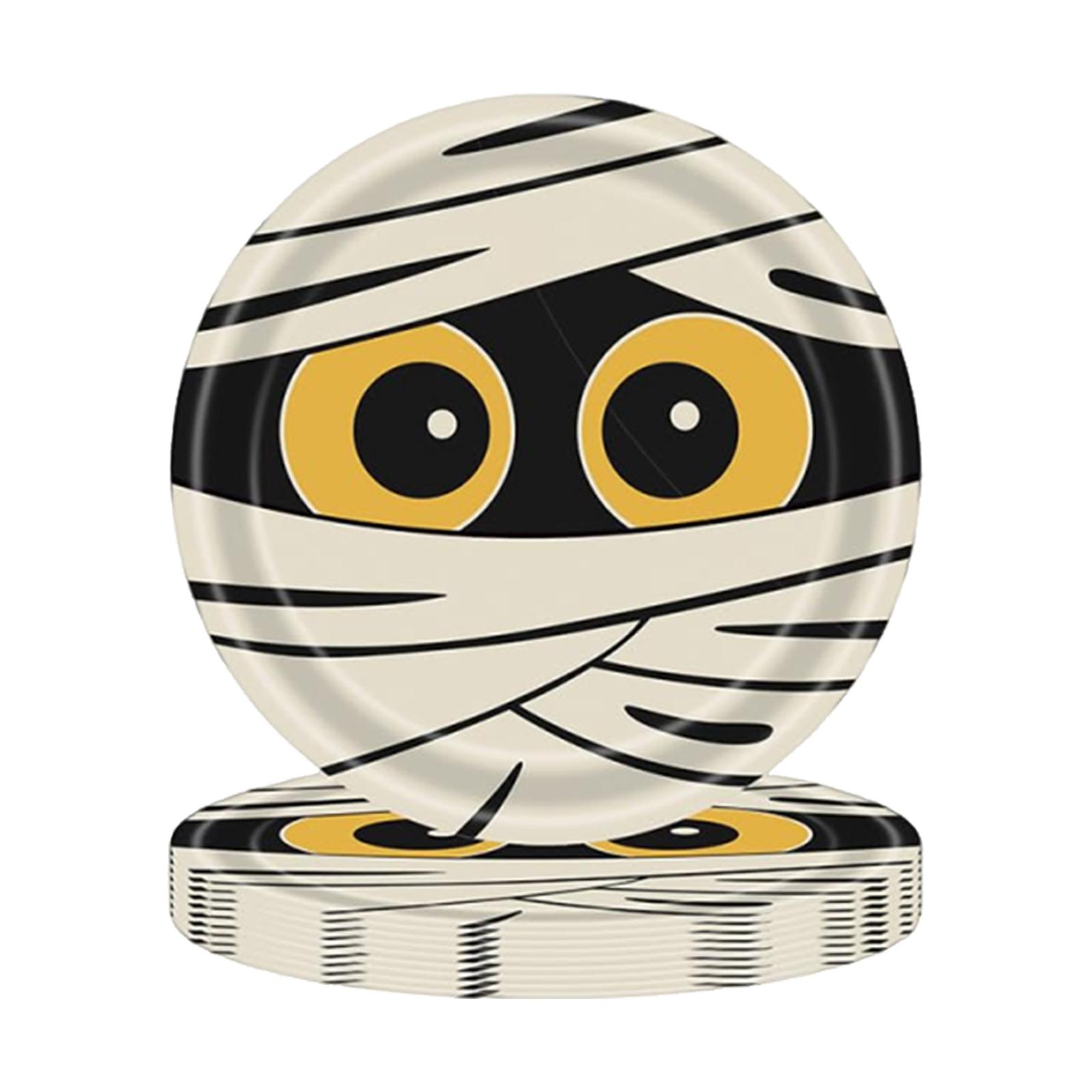 

Набор из 20 предметов 9-дюймовой Хэллоуинской посуды, Милая Хэллоуинская обеденная посуда, Добавьте Хэллоуинской атмосферы, Одноразовые тарелки One Size бежевый