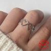 BFCLUB Silver Color Rings for Women Fashion Geometric Handmade Irregular Bump Hollow Heart Hollow Ring Party Christmas Gift