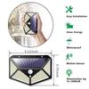 1-4Pcs 100 LED Solar Wall Light Outdoor Solar Lamp PIR Motion Sensor Solar Powered Sunlight Street Lantern for Garden Decoration