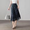SOFSIL Damen Blumen A-Linien Midi-Rock