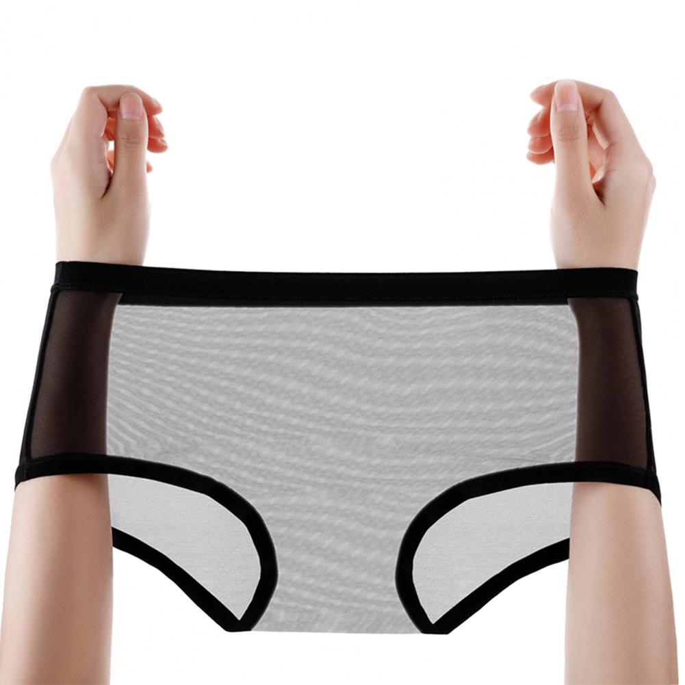 Sexy Transparent Panties for Women Plus Size See Through Mesh Sheer Underwear Seamless Mid Rise Thin Briefs