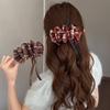 Striped Cloud-shaped Banana Hat with Bow Ribbons, Youthful and Stylish Schoolgirl Hairstyle with Vertical Clips for Girls
