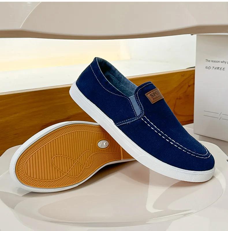 Men's Casual Canvas Shoes Comfortable Walking Flats for Man Breathable Lightweight Denim Students Youths Sport Fashion Sneakers
