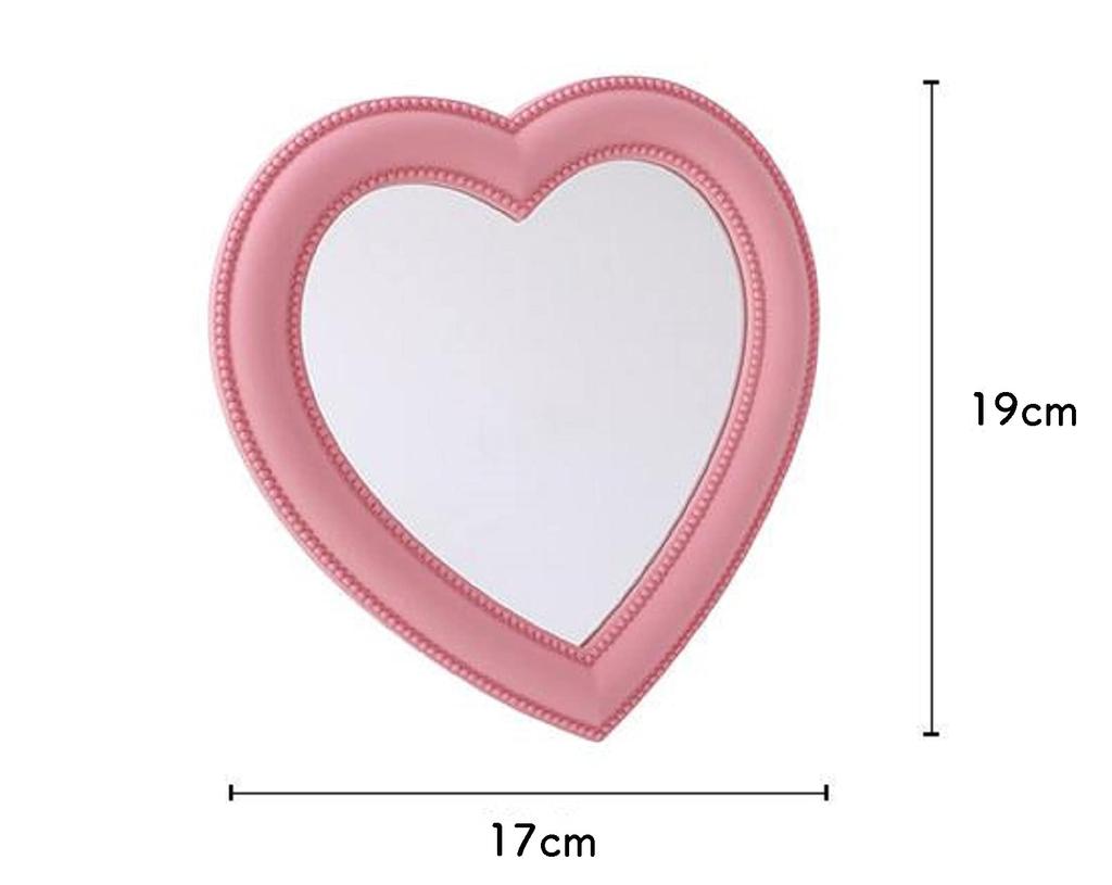 Tischständer Spiegel Herzform Design Stilvoll Niedlich Innenraum Wandbehang Mädchen Make-up Kompakt Geschenk [Queen-b] (lila)